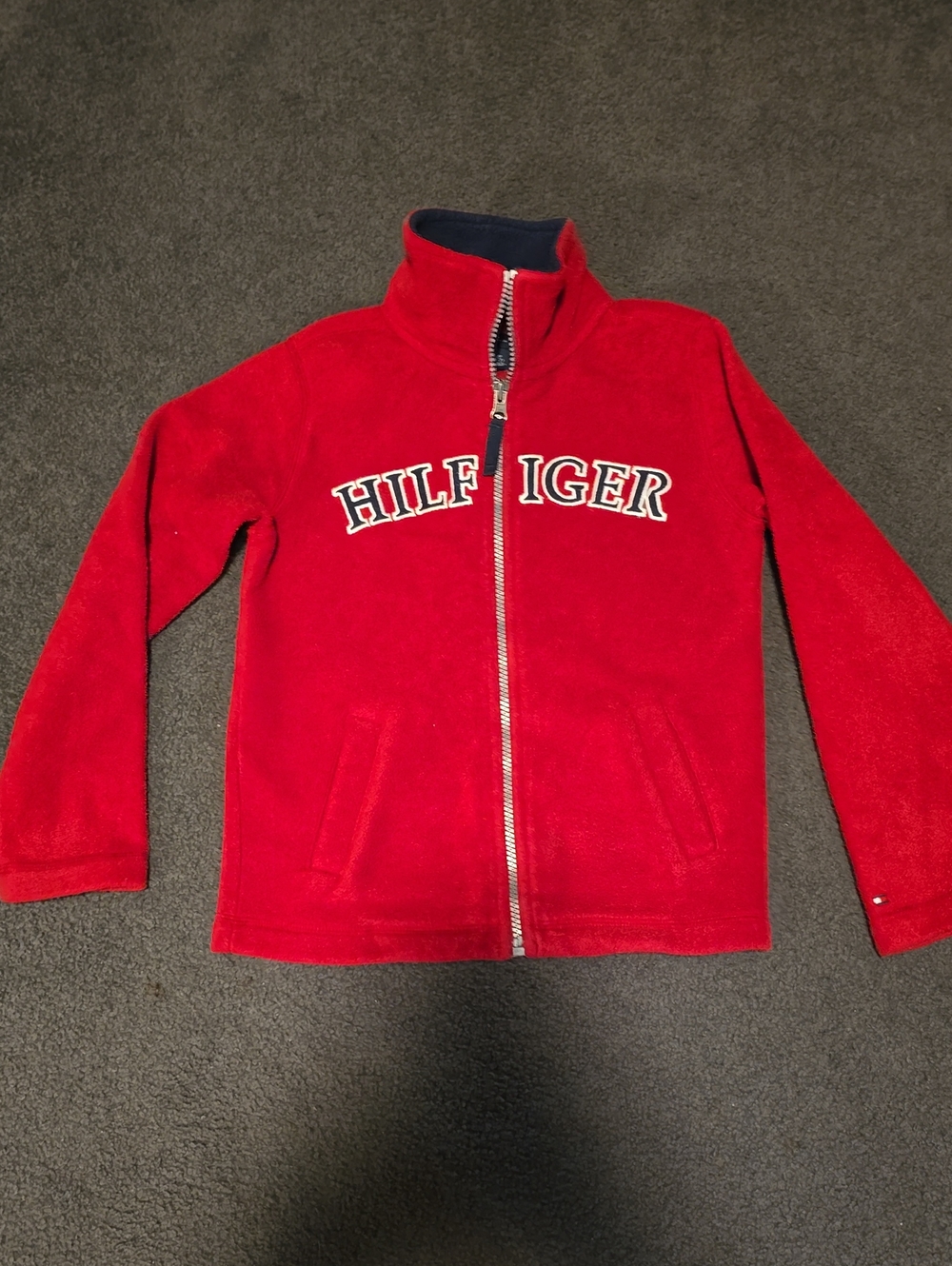 Tommy Hilfiger Navy and Red Fleece Zip Jacket